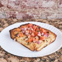 Bruschetta Square Pizza (Vegan) · Bruschetta freshly chopped tomatoes, red onions, fresh basil, and extra virgin olive oil on ...