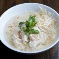 N2. Chicken Noodles Soup · Thin rice noodles with chicken in clear soup, bean sprouts, cilantro, and garlic.