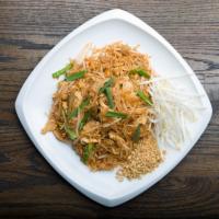 P1. Pad Thai · Traditional Thai dish of stir-fried thin rice noodle with egg, bean sprouts, scallion, bean ...