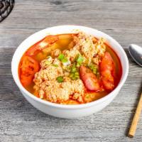 17. Crab Paste & Tomato Vermicelli Soup · Thin noodle soup.