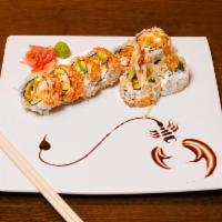 5. American Dream Roll · Made with tempura shrimp, crab stick, masago, lettuce and egg.