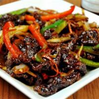 Crispy Beef · Served with white rice. Hot and spicy.