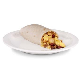 #01 (Build Your Own Burrito) · Includes eggs, potatoes, cheddar/jack cheese blend, and your choice of meat, and your choice of chile. 590 calories.