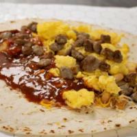 #04 (Albuquerque) · Sausage, egg, potatoes, red chile and cheese. 780 calories.