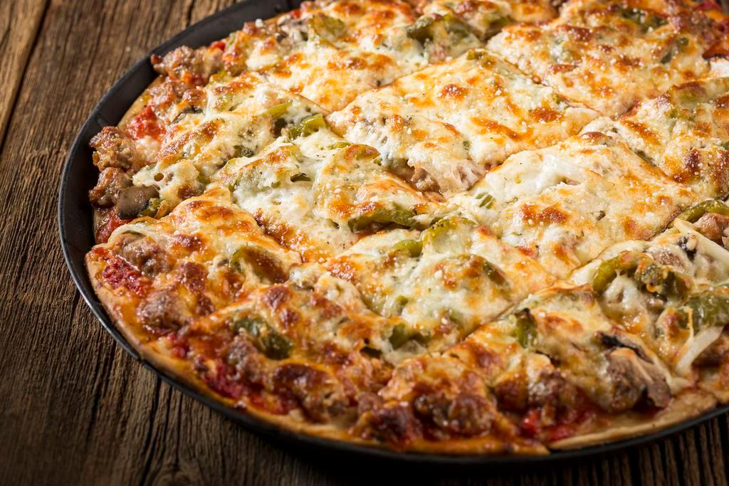 Fabulous Four Pizza · Gourmet Italian sausage, mushroom, onion, and green pepper.

