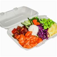 Regular Poke Rice Bowl · White or brown rice bowl with 2 scoops of protein.