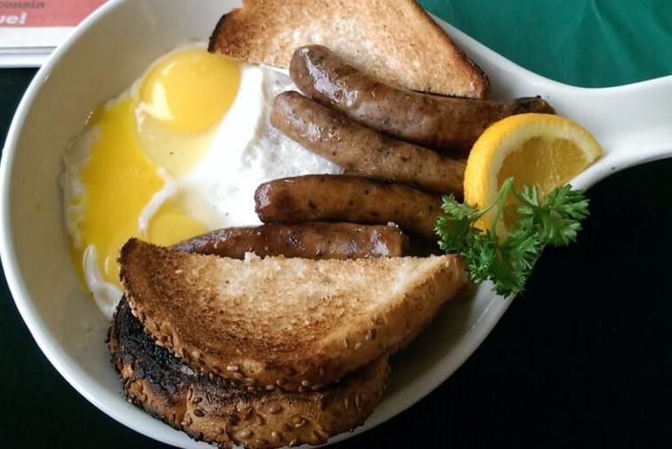 Miss Katie's Skillet · 2 eggs any style with Casper Balistreri's Italian sausage links, hash browns and toast.
