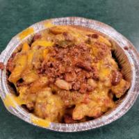 Chili Cheese Fries · French fries with our homemade chili and melted cheddar cheese.