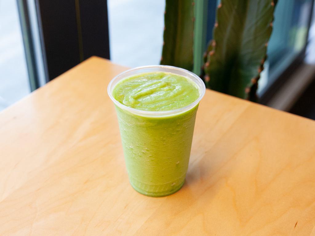 Lush Life Smoothie · Pineapple, banana, kale, ginger, orange juice, dates, blue/ green algae, and ice. Add extra greens for an additional charge.