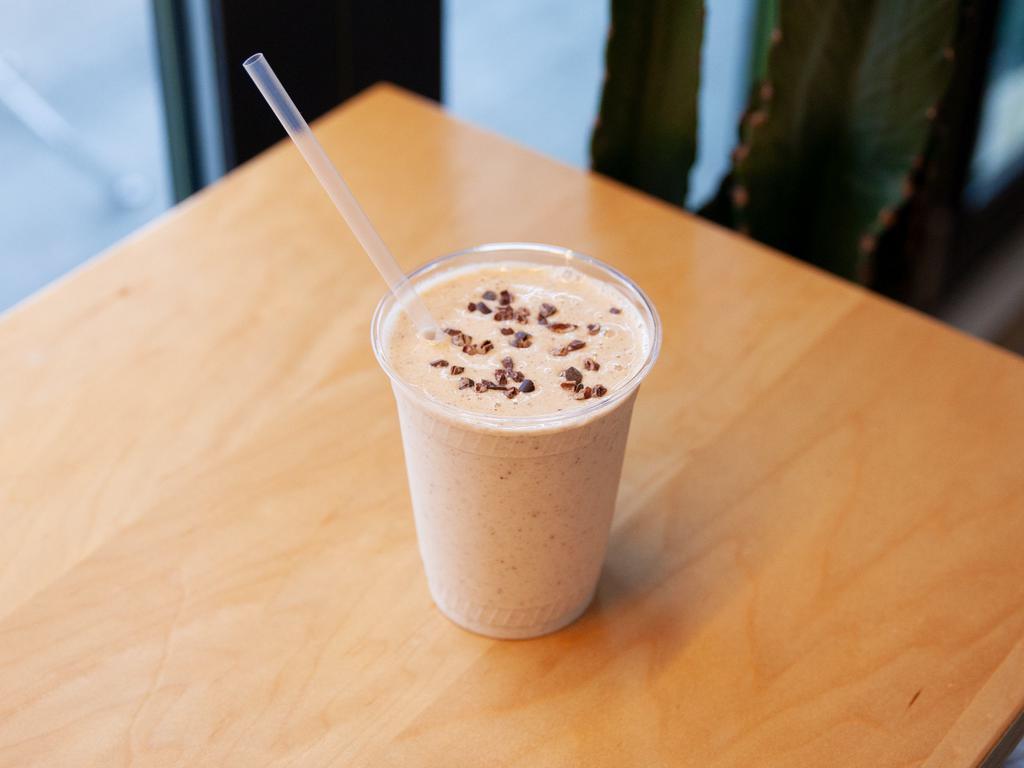 Little Wing Smoothie · Almond butter, banana, maca, dates, cacao nibs, coconut water and ice. Add strawberries for an additional charge.