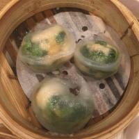 Pea Vine and Shrimp Dumplings · Stuffed dough. 