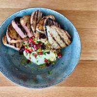 Whipped Feta Dip · Multigrain Toast, Pomegranate, Chives, Pistachios, Dried Cranberries, Honey & Extra Virgin O...