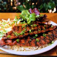 Chargrilled Steak · All-natural (no hormones no phosphates) chargrilled steak. homemade Island-style BBQ glaze.