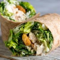 Chicken Caesar Wrap · Grilled hormone-free, cage-free chicken, romaine lettuce, Parmesan cheese, sunflower seeds, ...