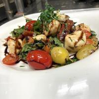 Caprese Salad · Fresh Mozzarella, Heirloom Tomatoes, Basil, EVOO, Balsamic Vinegar