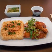 Xoi Chien Ga Ro Ti · Rotisserie chicken with fried sticky rice