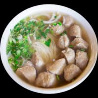 Pho Bo Vien · Meatballs rice noodle soup