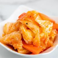 A4. Pickled Cabbage Salad · Fermented cabbage tossed in vinegar and chili oil dressing. Mild, vegetarian and gluten free.