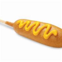 Corn Dog · A delicious frank dipped in sweet honey corn batter and deep-fried to perfection.