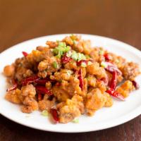 S10. Tony's Chicken with 3 Chili 三椒雞丁 · Hot and spicy.