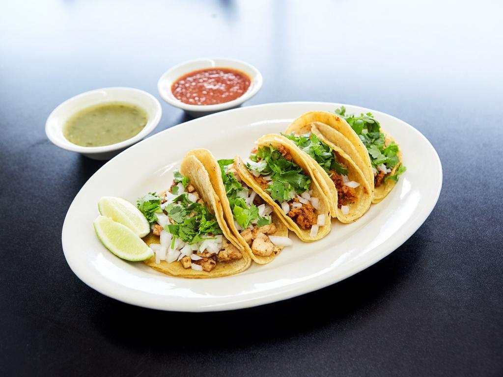1/2 Taquiza (5 Tacos) · Choice of beef fajita, chicken, pastor, barbacoa or ground beef. If you would like multiples of a certain flavor and/or combination, please indicate the quantity of each in the Special Instructions.
