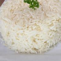 Steamed White Rice · Steamed basmati white rice.