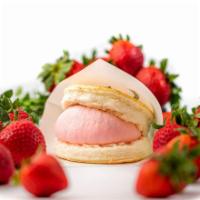 Strawberry Premium Pancake · Cold version of our signature Premium Pancake. Served with house made strawberry custard cre...