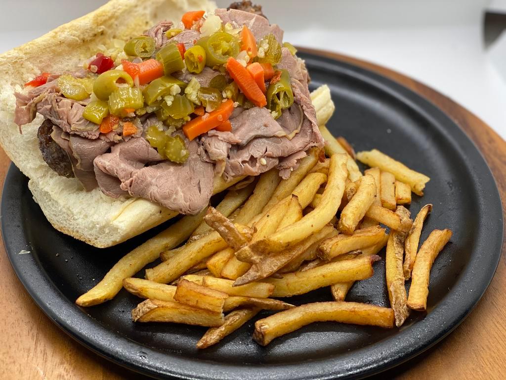 Italian Sandwich Combo · Italian beef and sausage. Add a topping for an additional charge.