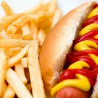 Kids Hot Dogwith Fries · Kids hot dog with small fries and small drink.