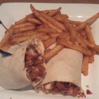Chicken Ranch Wrap · Crispy fried chicken, diced tomatoes, shredded lettuce, cheddar and monterey jack with ranch...
