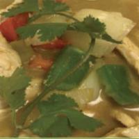 Coconut Curry Chicken · White or dark meat in mild curry paste, bell peppers, onions and potatoes, served with steam...