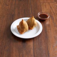 Khazana Vegetable Samosa · 2 pieces. Light crisp pastry filled with potatoes and mixed vegetables.