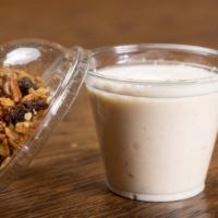 Vanilla Yogurt Parfait · Vanilla Greek yogurt and house made granola. Contains nuts.