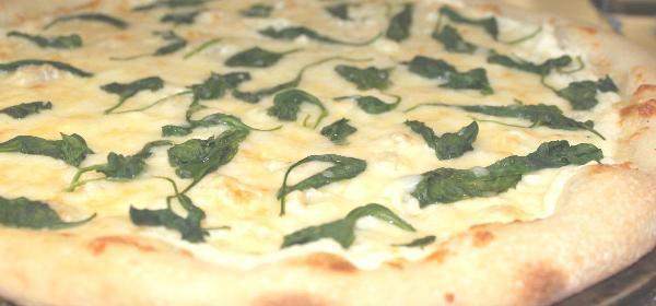 White Pizza · Fresh spinach, ricotta and mozzarella cheese.