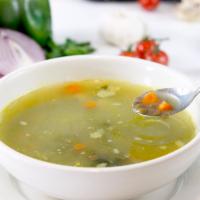 Lentil Soup · Hearty soup made with castillo variety lentils, celery, onons, carrots, potatoes, plum tomat...