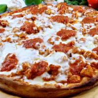 Chicken Parmigiana Pan Pizza Slice · Pizza comes with fried chicken, tomato sauce and mozzarella