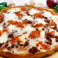 Lasagna Pan Pizza Slice · Pizza comes with bolognese meat sauce, ricotta, mozzarella and tomato sauce
