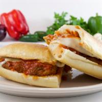 Veal Parmigiana Hero · Breaded and fried veal cutlets, tomato sauce and mozzarella