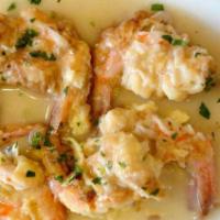 Shrimp Francese · Shrimp sauteed in a lemon, butter and white wine sauce. Served with your choice of side. Nor...
