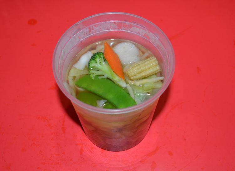 SO6. Large Vegetable Soup · Carrots, cabbage, bamboo shoots, broccoli, water chestnuts and baby corn.