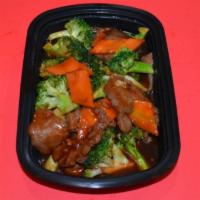 B2. Broccoli Beef · Broccoli and carrots sauteed in a fragrant brown sauce.