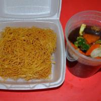 N13. Shrimp Crispy Pan Fried Noodles · Stir fried with cabbage, carrots and broccoli in  a light garlic sauce. Does not include rice.