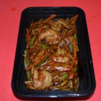 S11. Szechuan Hot and Spicy Shrimp · Hot and spicy. Carrots, bamboo shoots, celery and stir fried in our spicy and zesty canton e...