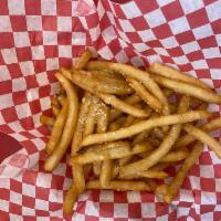 French Fries · Crispy Fries tossed with Garlic, Parmesan, Salt & Pepper. 