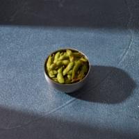 Garlic Edamame · Delicately sauteed edamame with salt, red pepper flakes and garlic.