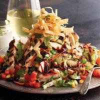 BBQ Chicken Salad (Brunch) · Grilled chicken with roasted corn, black beans, jicama, tomato, green onions, cilantro, and ...