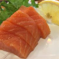 34. Sake Sashimi · Fresh salmon.