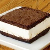 Brownie Ice Cream Sandwich · Vanilla ice cream sandwiched with house made brownie