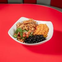 Grilled Chicken Bowl · Grilled chicken. Black beans, rice, pico de gallo, avocado and lettuce.