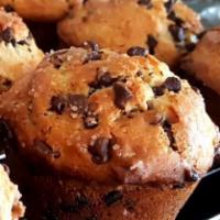 Chocolate Chips Muffin · Freshly baked muffins topped up with chocolate chips 